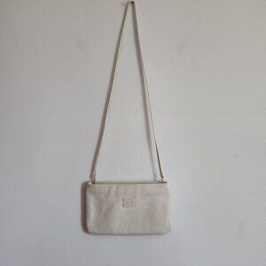 Anne Klein Cream Mini Leather Crossbody